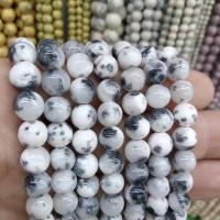 Dyed Jade Beads, Persian Jade, Round, DIY white and black Approx 38 cm 