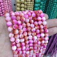 Gefärbte Jade Perlen, persische Jade, rund, DIY & verschiedene Größen vorhanden, gemischte Farben, Länge:ca. 38 cm, verkauft von Strang