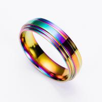 Titanium Steel Finger Ring, plated, fashion jewelry & Unisex multi-colored 