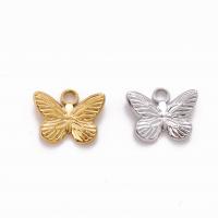 Stainless Steel Animal Pendants, 304 Stainless Steel, Butterfly, Vacuum Ion Plating, fashion jewelry & DIY 