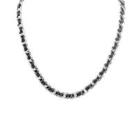 Titanium Steel Jewelry Necklace, with PU Leather, fashion jewelry & Unisex, 7.7mm 