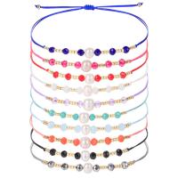 Bracelets Bijoux en verre, Seedbead, avec cristal & perle de plastique, fait à la main, Style bohème & réglable & pour femme, plus de couleurs à choisir Environ 15-30 cm, Vendu par PC