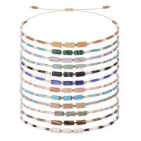 Glass Seed Beads Bracelets, Seedbead, with Gemstone, handmade, adjustable & for woman Approx 15-30 cm 