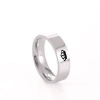 Stainless Steel Finger Ring, 201 Stainless Steel, Crown, Vacuum Ion Plating, laser pattern & Unisex 