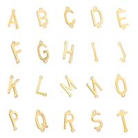 Letter Stainless Steel Connector, 304 Stainless Steel, Alphabet Letter, Vacuum Ion Plating, letters are from A to Z & DIY & 1/1 loop, golden x6.8mm 