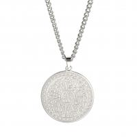 Stainless Steel Jewelry Necklace, 304 Stainless Steel, Flat Round, Vacuum Ion Plating, for man cm 