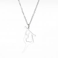 Stainless Steel Jewelry Necklace, 304 Stainless Steel, with 5cm extender chain, Dancing Girl, Vacuum Ion Plating, for woman cm 