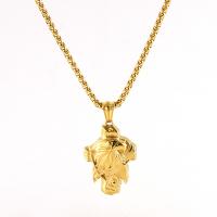 Stainless Steel Jewelry Necklace, 304 Stainless Steel, Eagle, 18K gold plated, embossed & for man Approx 19.7 Inch 