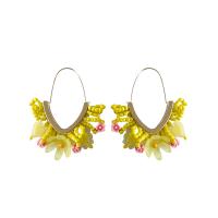 Resin Drop Earring, with Zinc Alloy & Acrylic, gold color plated, fashion jewelry & for woman 