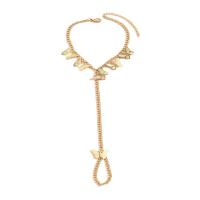 Nuptiale d'anneau de bracelet, alliage de zinc, avec 5cm chaînes de rallonge, bijoux de mode & pour femme, doré Environ 18 cm, Vendu par PC