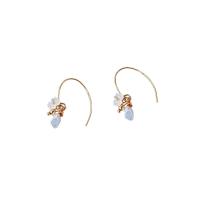 Freshwater Pearl Brass Earring, with Resin & Brass, 925 sterling silver earring hook, 14K gold plated, Natural & fashion jewelry & for woman, two different colored 