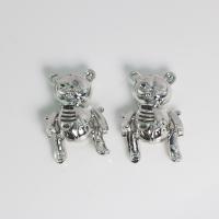 Zinc Alloy Animal Pendants, Bear, silver color plated, fashion jewelry & DIY 