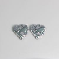 Colgantes de Aleación de Zinc en Forma de Corazón, chapado en color de plata, Joyería & Bricolaje, 18x18.5x3.4mm, Vendido por UD