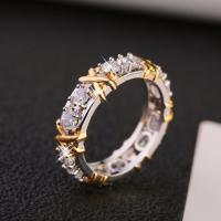 Zinc Alloy Finger Ring, plated, fashion jewelry & micro pave cubic zirconia & for woman 