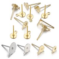 Stainless Steel Earring Stud Component, 304 Stainless Steel, plated, DIY 