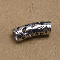 alliage de zinc perles tube incurvé, Plaqué de couleur d'argent, Vintage & creux Environ 5mm, Vendu par PC