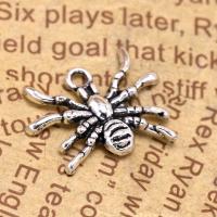 Zinc Alloy Animal Pendants, Spider, antique silver color plated, vintage & DIY 