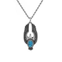 Stainless Steel Jewelry Necklace, 316L Stainless Steel, with turquoise, Eagle, fashion jewelry & Unisex 
