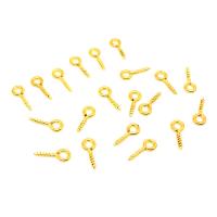 304 Stainless Steel Hooks Eye Screws Nail, gold color plated, DIY golden 