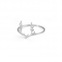 Stainless Steel Finger Ring, 201 Stainless Steel, Antlers, Vacuum Ion Plating & for woman 