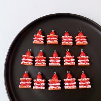 Imitation Food Resin Pendants, Cake, cute & DIY & epoxy gel, red Approx 