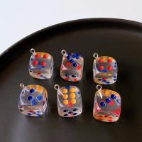 Resin Jewelry Pendant, Dice, cute & DIY, multi-colored, 160mm, Approx 