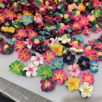 Flower Polymer Clay Beads, plumeria, 5 petal, mixed colors Approx 1mm 