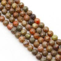 Unakite Beads, Round, DIY Approx 15 Inch 