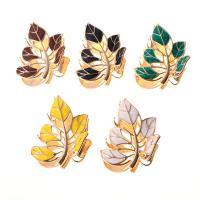 Hair Claw Clips, Zinc Alloy, Leaf, painted, Korean style & for woman 71mm 