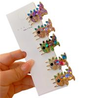 Hair Claw Clips, Zinc Alloy, with Crystal, Dinosaur, gold color plated, Korean style & for woman & with rhinestone 35mm 
