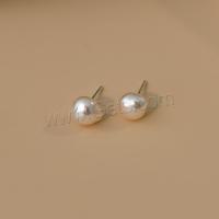 Freshwater Pearl Stud Earring, Baroque, fashion jewelry & for woman, white, 6.5-7.5mm 
