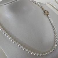 Ожерелье из пресноводных жемчуг на латунной цепочке, Пресноводные жемчуги, с Латунь, ювелирные изделия моды & Женский, белый, длина:Приблизительно 17 дюймовый, продается PC