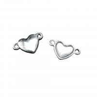 Zinc Alloy Charm Connector, Heart, antique silver color plated, vintage & DIY & 3D effect & 1/1 loop Approx 