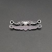 Zinc Alloy Charm Connector, Wing Shape, antique silver color plated, vintage & DIY & 1/1 loop Approx [