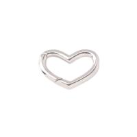 Sterling Silver Snap Clasp, 925 Sterling Silver, Heart, DIY & smooth, silver color 