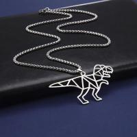 Stainless Steel Jewelry Necklace, 304 Stainless Steel, Dinosaur, fashion jewelry & Unisex original color, 63*36.4mm,68*34mm,61.6*39.8mm Approx 23.62 Inch 