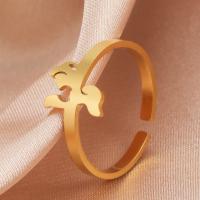 Stainless Steel Finger Ring, 304 Stainless Steel, plated, fashion jewelry & for woman 9.7*7.5mm,2*1.1mm 
