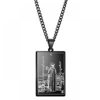 Stainless Steel Jewelry Necklace, 304 Stainless Steel, black ionic, fashion jewelry & for woman, 24*40mm Approx 23.62 Inch 