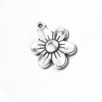 Zinc Alloy Flower Pendants, antique silver color plated, fashion jewelry & Unisex 