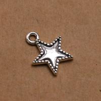 Zinc Alloy Star Pendant, antique silver color plated, vintage & DIY 