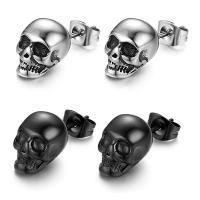Stainless Steel Stud Earring, 304 Stainless Steel, Skull, fashion jewelry & Unisex 