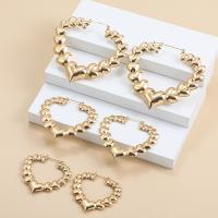 Zinc Alloy Drop Earring, Heart, gold color plated, fashion jewelry & for woman, golden 