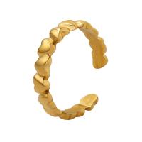 Titanium Steel Finger Ring, Letter C, Vacuum Ion Plating, Adjustable & for woman, golden, 3mm, US Ring 