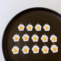 Imitation Food Resin Pendants, egg, cute & DIY, yellow, 20mm, Approx 