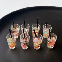 Imitation Food Resin Pendants, Cup, cute & DIY, multi-colored Approx 