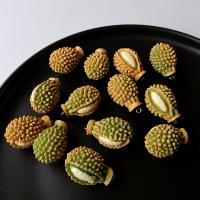 Imitation Fruit Resin Pendant, Durian, cute & DIY, yellow Approx 