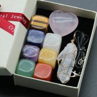 Полудрагоценный камень набор подарков, ожерелье, с Кристаллы, Устойчивого, Много цветов для выбора продается Box
