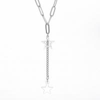 Stainless Steel Jewelry Necklace, 304 Stainless Steel, with 5cm extender chain, Star, plated, fashion jewelry cm 
