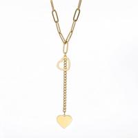 Stainless Steel Jewelry Necklace, 304 Stainless Steel, with 5cm extender chain, Heart, plated, fashion jewelry cm 