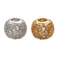 Brass Spacer Beads, plated, DIY & micro pave cubic zirconia & hollow Approx 4.5mm 